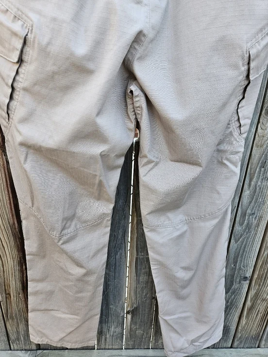 Men Beige Utility Cargo Pants - Neutral Workwear Style Size L - Picture 7 of 16